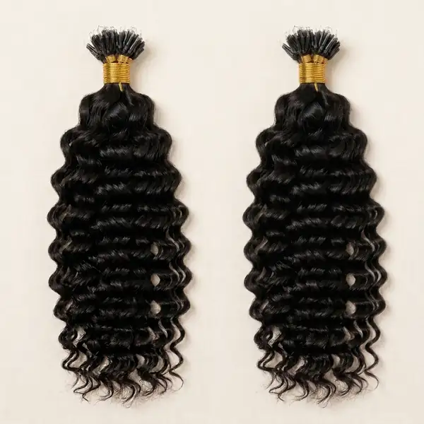 Deep Wave Nano-Tip Hair Extensions – Invisible Nano-Ring, 100 Strands Remy