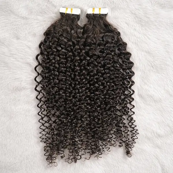 Chocolate Brown Straight Tape-In Hair Extensions — Seamless Double-Drawn Remy, 40 Pieces