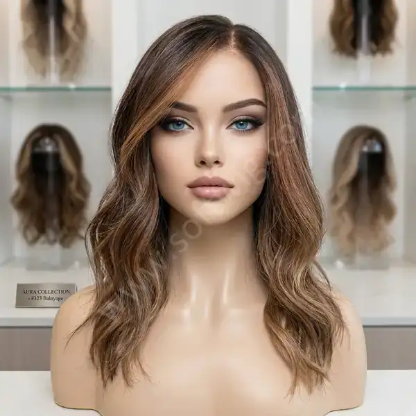Highlighted Brown Natural Wave HD Lace Front Wig — Soft Silky, Glueless, Pre-Plucked for Casual Wear