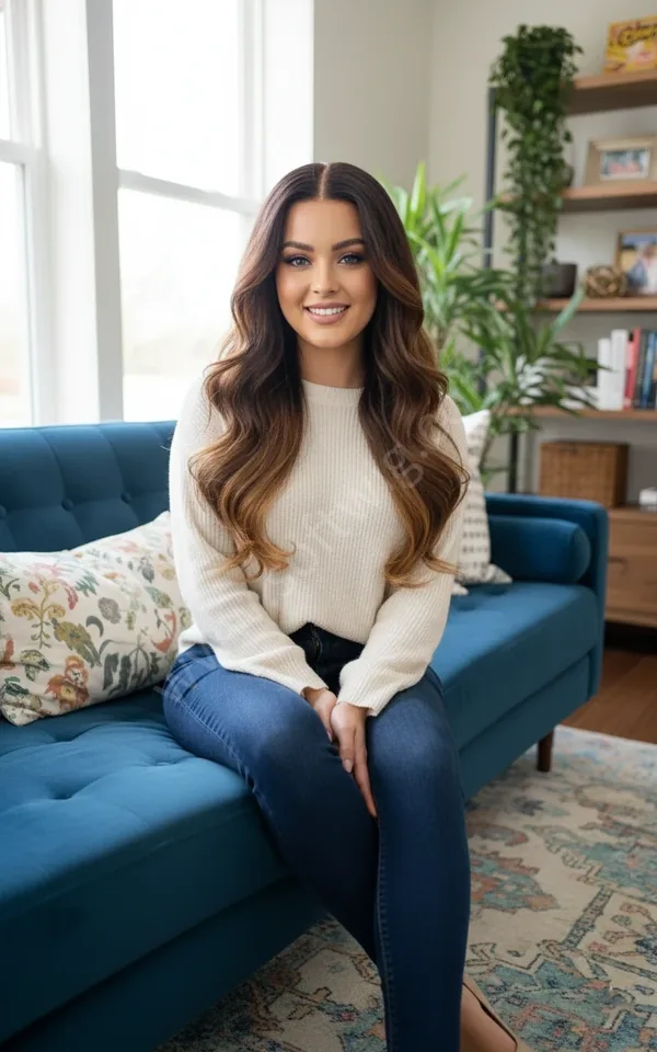Brown-Caramel Ombre Wave HD Lace Front Wig — Glueless, Bleached Knots, Hand-Tied Brazilian Remy