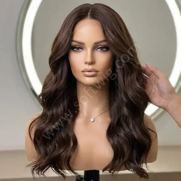 Dark Brown Body Wave HD Lace Front Wig — Glueless, Bleached Knots, Glam-Night Ready
