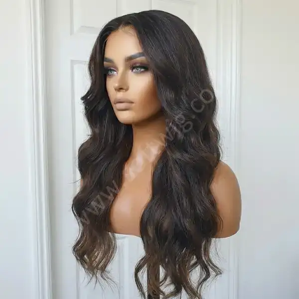 Ombre Highlight Dark Brown Spiral Deep Wave HD Lace Front Wig — Unprocessed Virgin, Glueless, Glam-Night Ready