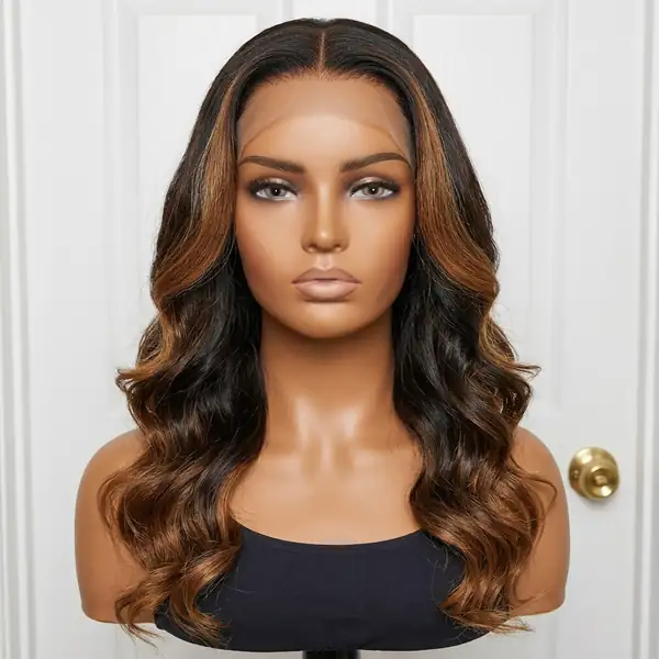 Chocolate Brown Ombre Body Wave HD Lace Front Wig — Pre-Plucked, Glueless, Bleached Knots