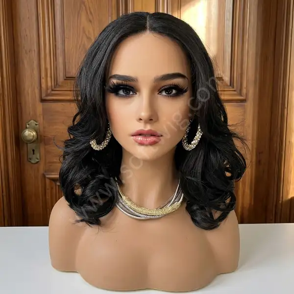 Premium Natural Black Body Wave HD Lace Front Wig — 100% Human Hair, Glueless, Hand-Tied