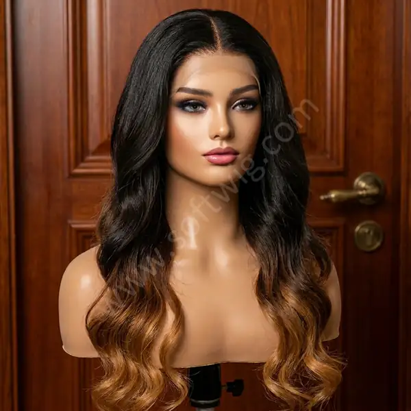 Honey Blonde Body Wave Brazilian Human Hair HD Lace Front Wig — Pre-Plucked, Glueless, Bleached Knots