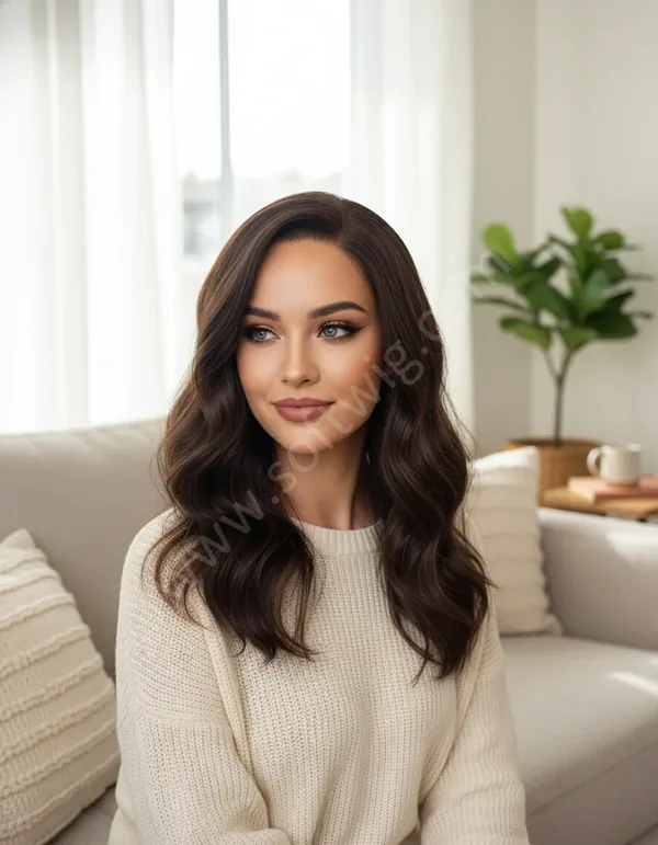 Soft Brown Wave HD Lace Front Wig — Glueless, Pre-Plucked Baby Hairs, 100% Brazilian Remy