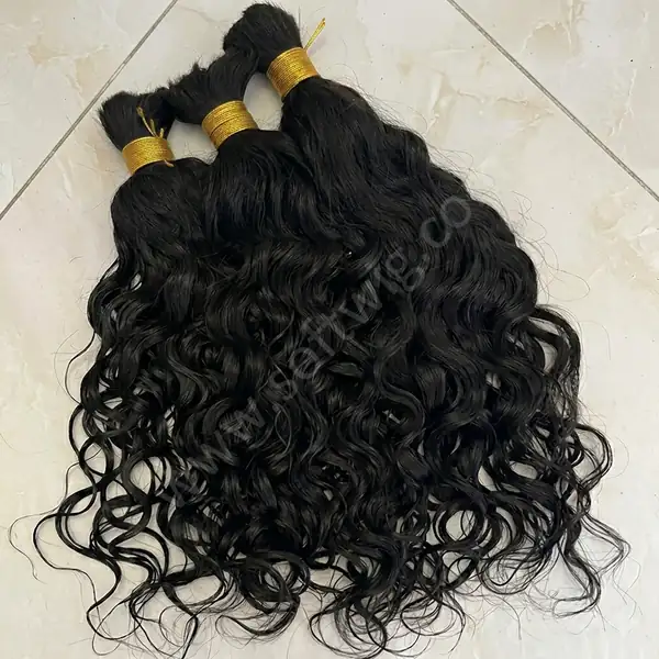 Natural Black Deep Wave Human Hair Bundle for Braiding — 100% Human Hair, Boho & Micro Braids, No Weft