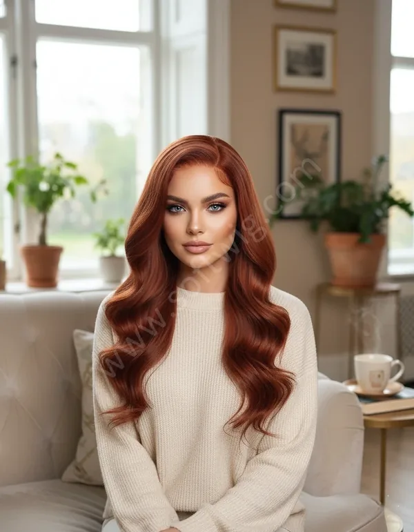 Warm Chestnut Brown Wave HD Lace Front Wig — Glueless, Bleached Knots, Pre-Plucked Brazilian Remy