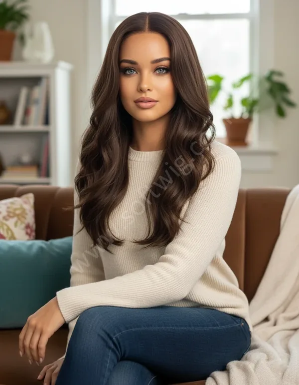 Soft Chestnut Wave HD Lace Front Wig — Glueless, Pre-Plucked Baby Hairs, 100% Brazilian Remy