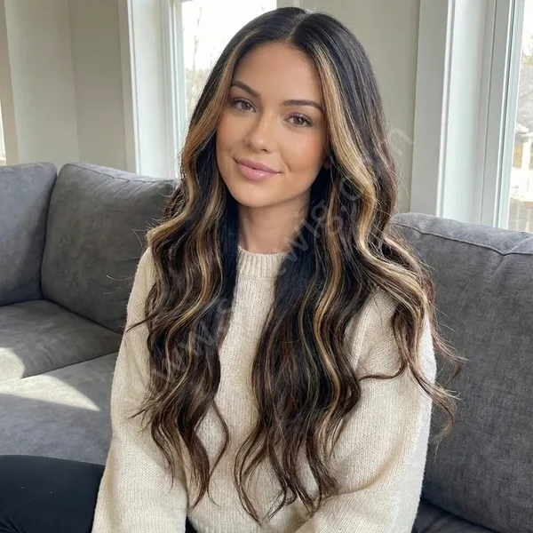 Honey-Bronze Wave Highlights HD Lace Front Wig — Glueless, Bleached Knots, Brazilian Remy
