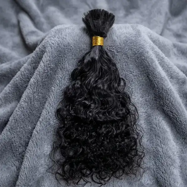 Natural Black Wavy Human Hair Bulk for Braiding — 100% Virgin Remy, Crochet & Faux Locs Ready, 100g Per Bundle
